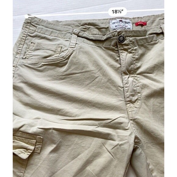 Ditch Plains Mens Stretch Cargo Shorts Size 40 Khaki Outdoors Utility Workwear - Picture 8 of 13